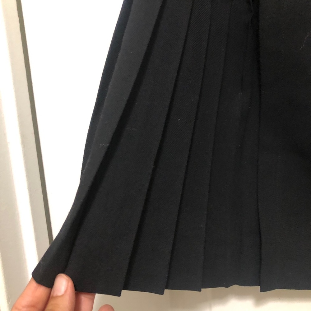 classiques entier pure wool black a-line pleated skirt double breast gold 10 - Picture 12 of 12